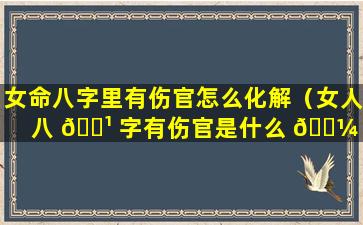 女命八字里有伤官怎么化解（女人八 🌹 字有伤官是什么 🐼 意思）